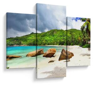 Tablou - Seychelles, plaja Takamaka (90x60 cm)