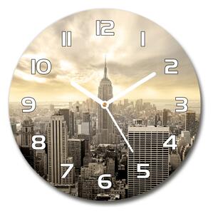 Ceas de sticlă pe perete rotund Manhattan New York City