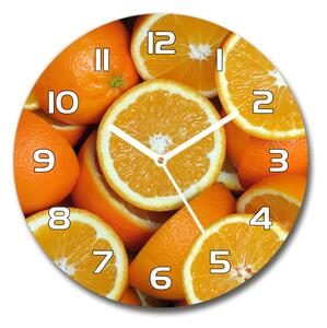 Ceas rotund de perete din sticlă jumătăți ale unei portocale
