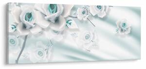 Tablou - Flori de trandafir turcoaz (120x50 cm)