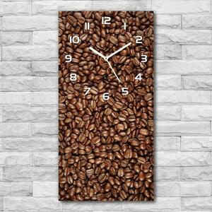 Ceas vertical de perete din sticlă Boabe de cafea