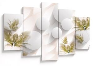 Tablou - 3D cercuri cu flori (150x105 cm)