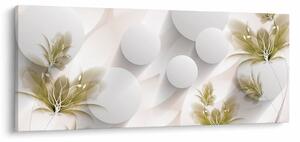 Tablou - 3D cercuri cu flori (120x50 cm)