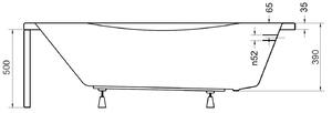 Besco Aria Plus cada dreptunghiulară 150x70 cm alb #WAA-150-PU
