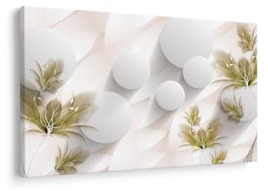 Tablou - 3D cercuri cu flori (90x60 cm)