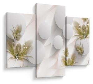 Tablou - 3D cercuri cu flori (90x60 cm)