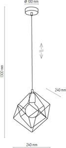 TK Lighting Alambre lampă suspendată 1x60 W negru-auriu 2777