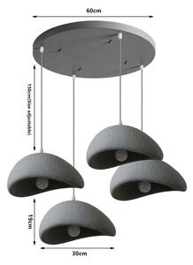 BRILAGI - Lustru suspendat pe cablu WABI SABI 4xE27/60W/230V gri