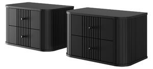 Set noptiere Vesper 56 cm de perete - negru / mânere negre