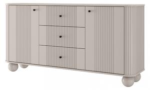 Comoda cu sertare Versper 160 cm - cașmir / negru mânere