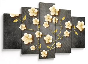 Tablou - Arbust auriu pe fundal negru (150x105 cm)