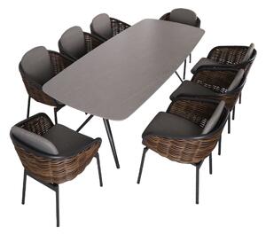 Set de exterior Borneo: masă + 8 scaune