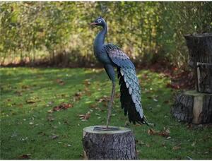 Figurina metal Peacock upright, 95x31x56 cm