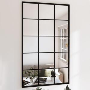 Oglindă de perete, negru, 100x60 cm, metal