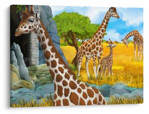 Tablou - Familia girafelor (70x50 cm)