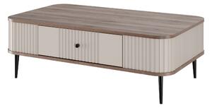 Masă de cafea cu sertar Vesper 103x60 cm - cașmir / nuc / picioare negre