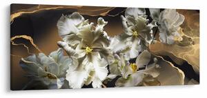 Tablou - Flori de orhidee pe fundal de marmură (120x50 cm)