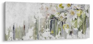 Tablou - Flori albe, vintage (120x50 cm)
