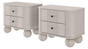 Set noptiere Vesper 56 cm - cașmir / mânere negre / picioare rotunde