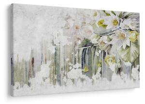 Tablou - Flori albe, vintage (90x60 cm)