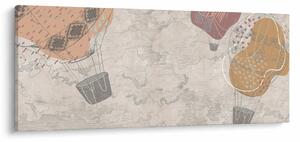 Tablou - Baloane deasupra orașului, nuanțe reci (120x50 cm)
