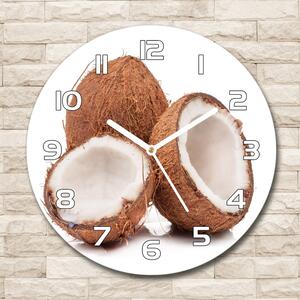Ceas de sticlă pe perete rotund nucă de cocos