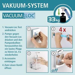 Suport pentru hârtie igienică Wenko Quadrio cu sistem de prindere Vacuum-Loc, până la 33 kg