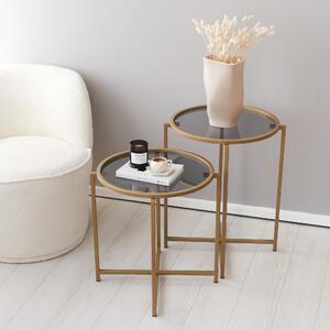 Set de măsuțe de cafea, Hanah Home, Culoare: Aur Fum