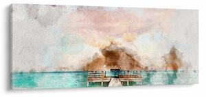 Tablou - Maldive, debarcader din lemn (120x50 cm)