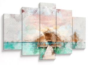 Tablou - Maldive, debarcader din lemn (150x105 cm)