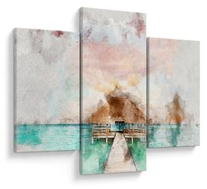 Tablou - Maldive, debarcader din lemn (90x60 cm)