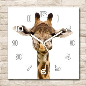 Ceas din sticlă pătrat Girafă