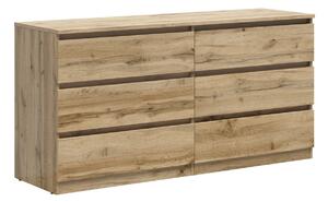 Comodă Livevaro 116, Stejar Wotan, PAL laminat, 76x150x45cm, 49.5 kg