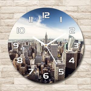 Ceas rotund de perete din sticlă New York