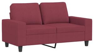 Set de canapea, 2 piese, roșu vin, material textil