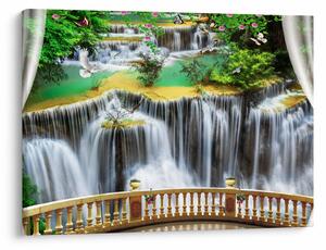 Tablou - Privire la cascade magice (70x50 cm)