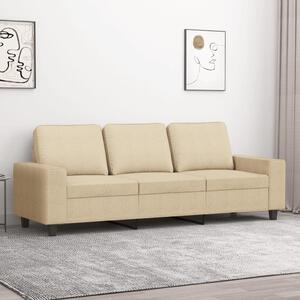Canapea cu 3 locuri, crem, 180 cm, material textil