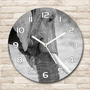 Ceas de sticlă pe perete rotund elefant
