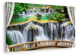 Tablou - Privire la cascade magice (90x60 cm)