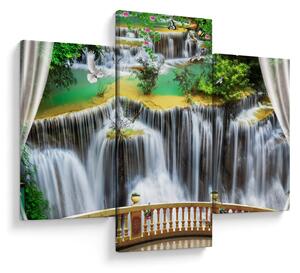 Tablou - Privire la cascade magice (90x60 cm)