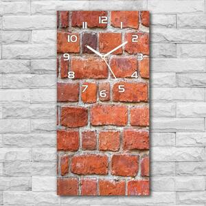 Ceas vertical de perete din sticlă zid de cărămidă