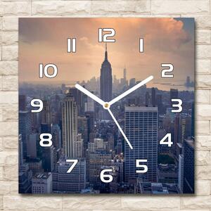 Ceas pătrat de perete din sticlă Manhattan New York City