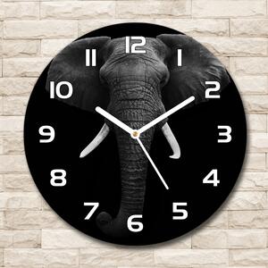 Ceas perete din sticlă rotund elefant african