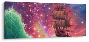 Tablou - Cerul spațial cu navă (120x50 cm)