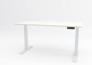 Birou reglabil pe inaltime TerrA8 PRO WHITE - 2 motoare, profil patrat, ALB