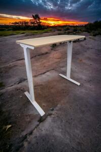 Birou reglabil electric-TerrA2DS WHITE-profil dreptunghiular, profil cadru ALB