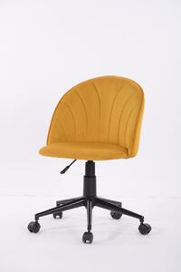 Scaun de birou - tapiterie catifea galbena