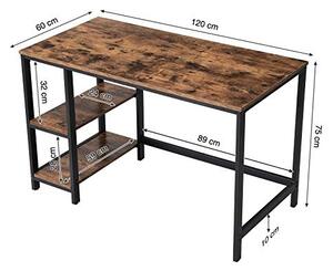 Birou metalic, stil industrial, 120x60, blat pal melaminat stejar inchis