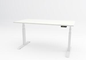 Birou reglabil pe inaltime TerrA7 WHITE - 2 motoare, profil dreptunghiular, culoare cadru Alb