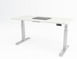 Birou reglabil pe inaltime TerrA9 Performance WHITE- 2 motoare marca Timotion + aplicatie bluetooth, CADRU ALB